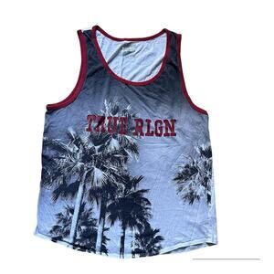 True Religion‎ Palm Trees Tank Top Sleeveless Shirt Men's Size Medium Scoop Neck